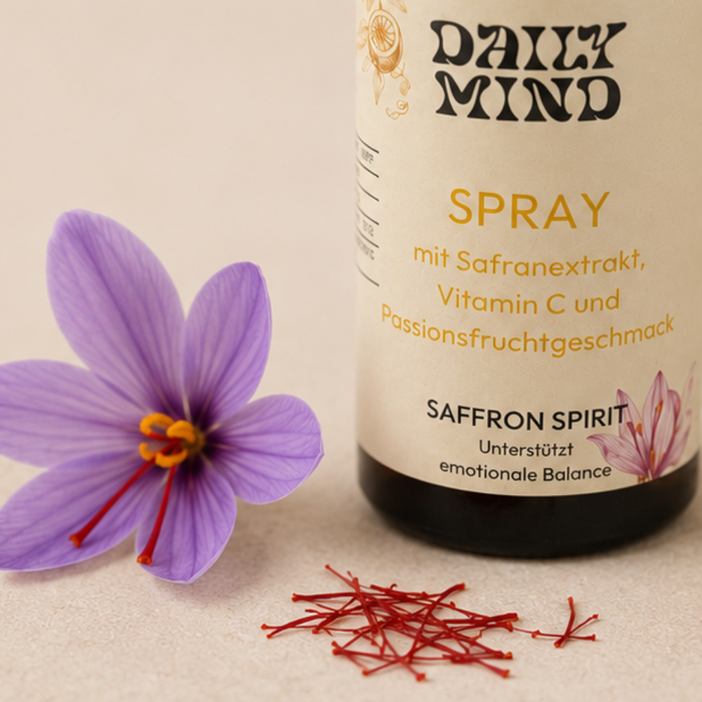 Safran Spray Nahrungsergänzungsmittel mit Safranextrakt und Vitamin C von Daily Mind